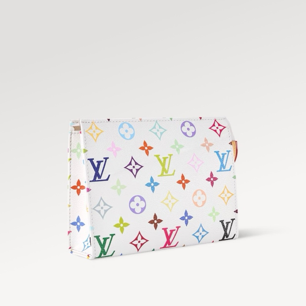NEW 🩷 Louis Vuitton x Takashi Murakami White Multi Toiletry Pouch 19 *Limit Ed* - Picture 13 of 15